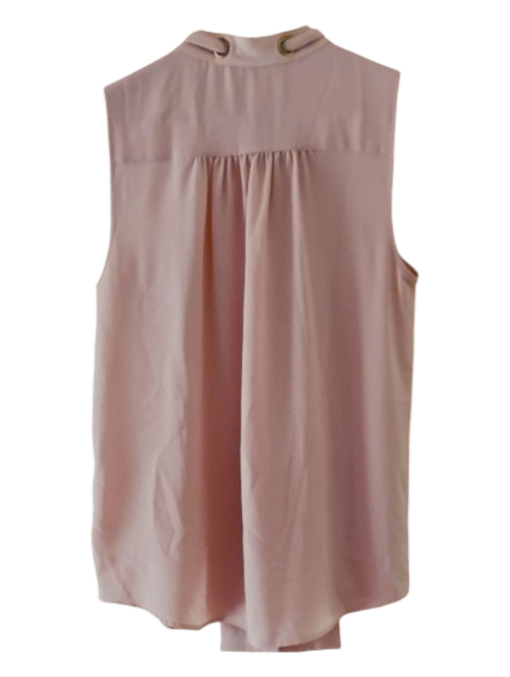 MICHAEL Michael Kors Blush Sleeveless High Neck W/ Tie Blouse Size Medium - Picture 2 of 5